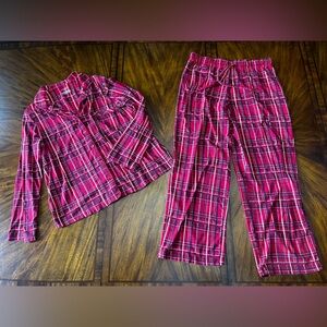 Cabernet Red and Black Plaid Pajama Set